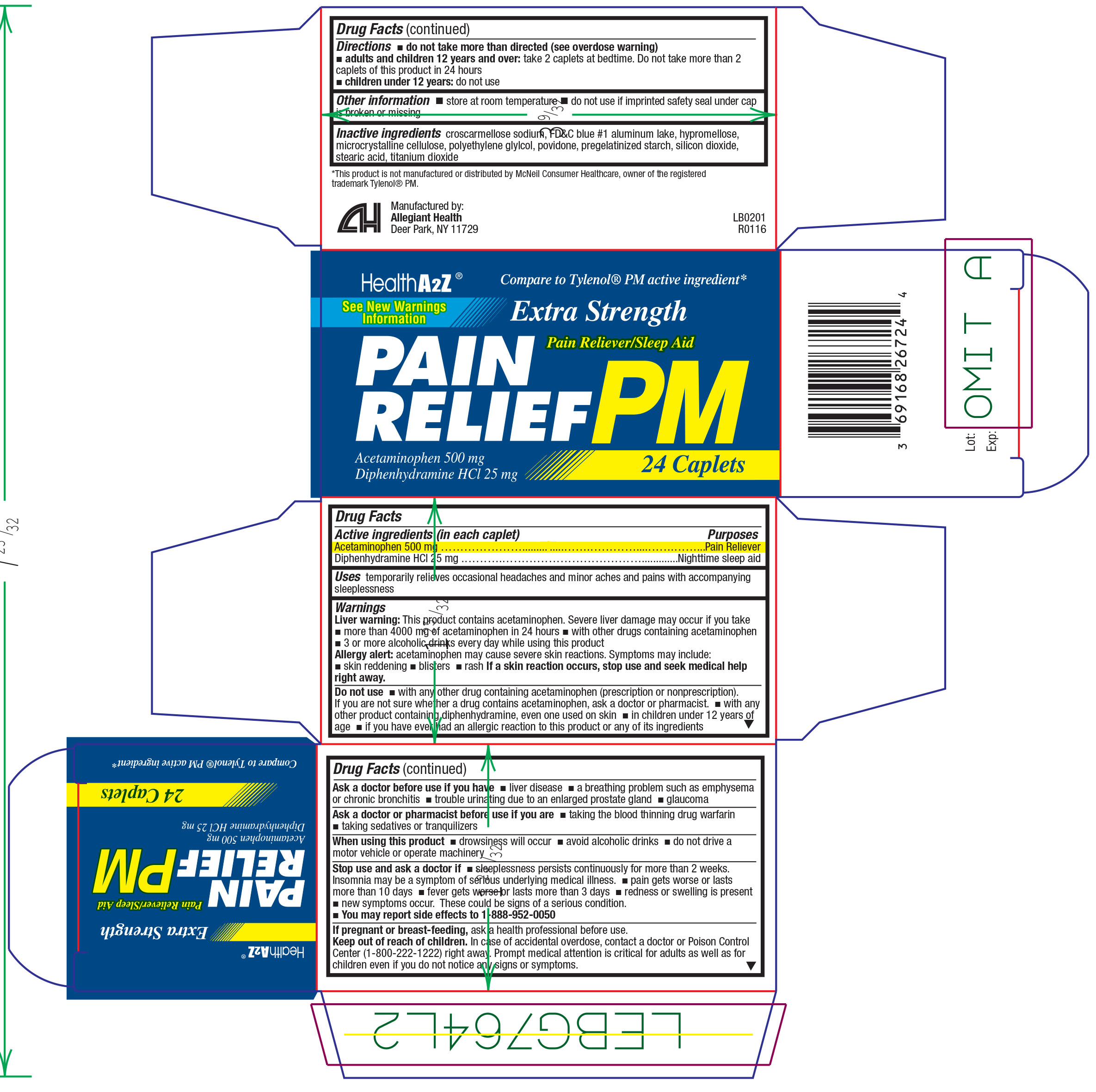 Pain Relief PM 24ct. Caplets