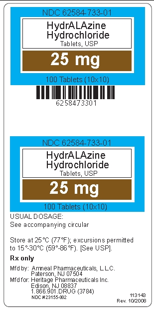 Hydralazine Hydrochloride 25 mg label