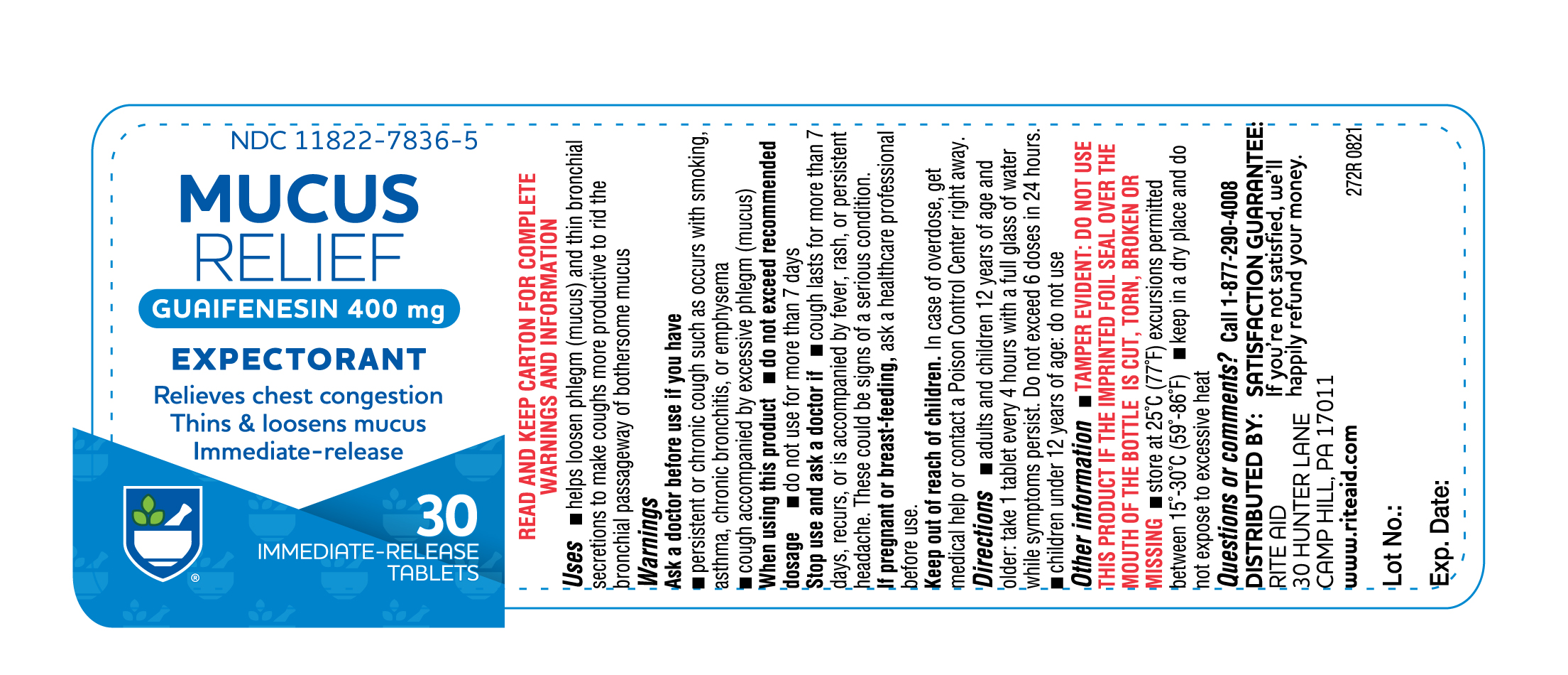 272R-Rite Aid-Mucus Relief-bottle label-30s