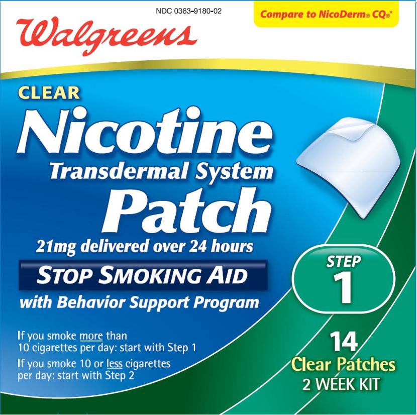 Walgreens Nicotine Patch 21mg 14ct carton
