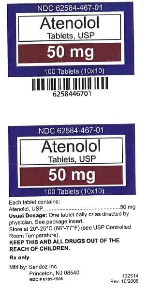 Atenolol 50 mg Label