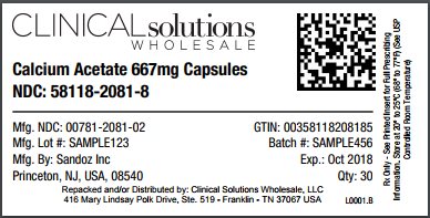 Calcium Acetate 667mg capsule 30 count blister card