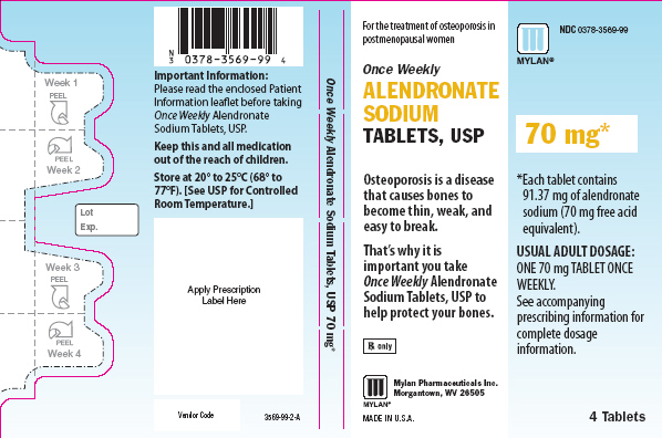 Alendronate 70 mg Tablets in Unit Dose of 4 Tablets (Outside)