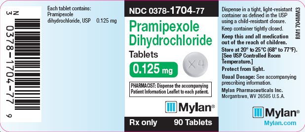 Pramipexole Dihydrochloride Tablets 0.125 mg Bottle Label