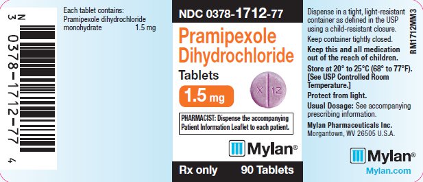 Pramipexole Dihydrochloride Tablets 1.5 mg Bottle Label