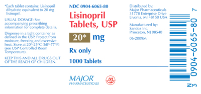 Lisinopril 20 mg Label