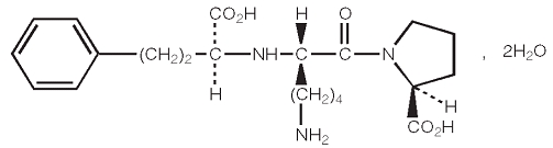 Lisinopril structural formula