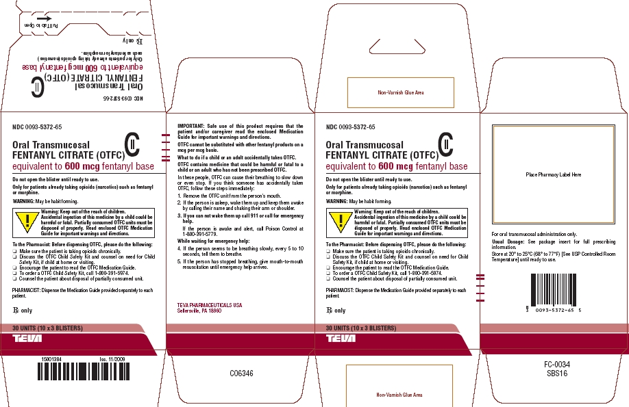 Oral Transmucosal Fentanyl Citrate 600 mcg Carton