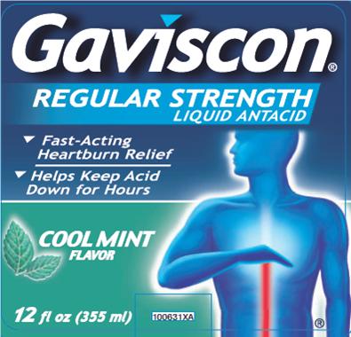 Gaviscon Regular Strength 12oz label