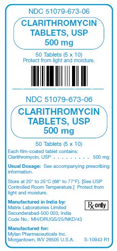 Clarithromycin 500 mg Tablet Unit Carton Label
