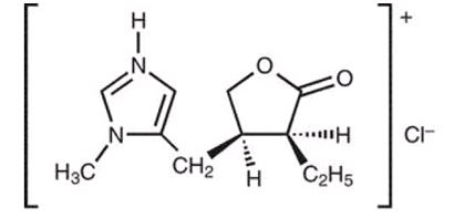 Pilocarpine hydrochloride structural formula
