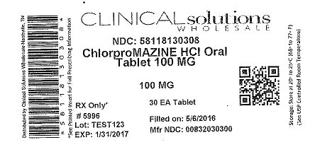 Chlorpromazine 100mg 30ct blister card