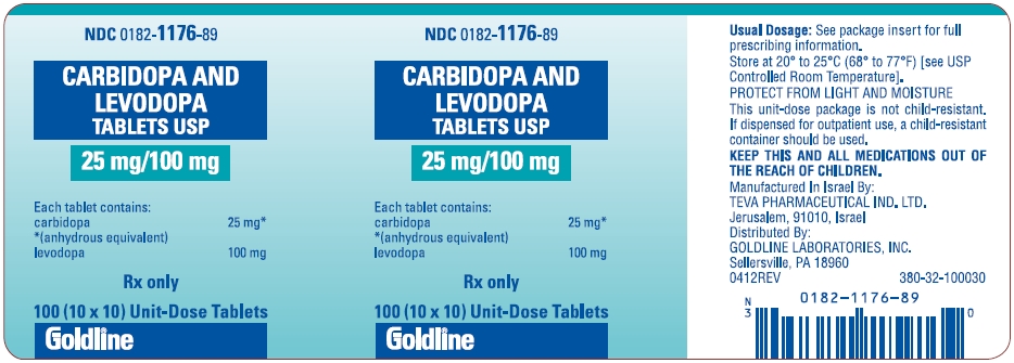 Carbidopa and Levodopa Tablets USP 25 mg/100 mg, 100s Box Label
