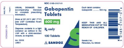 600 mg x 100 Tablets - Label
