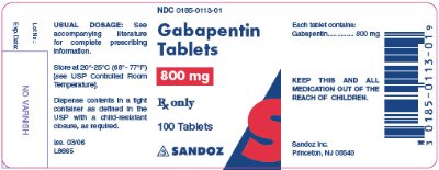 800 mg x 100 Tablets - Label
