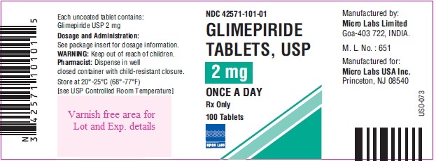Glimepiride Tablets 2 mg container label