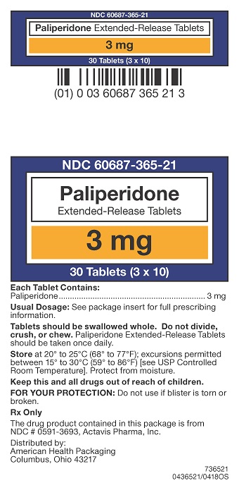 3 mg Paliperidone ER Tablets Carton