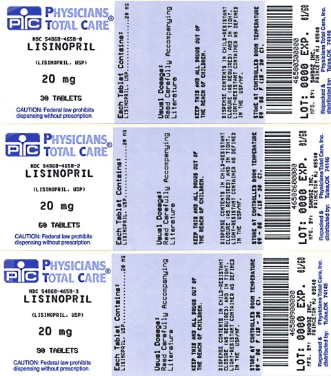 image of 3 package labels for 20mg