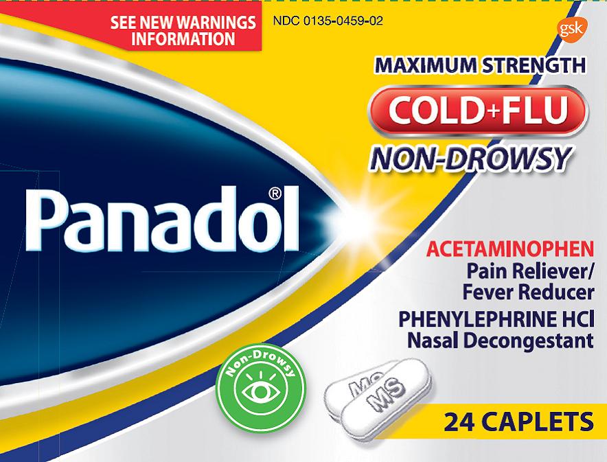 Panadol Cold and Flu Non Drowsy 24 count carton