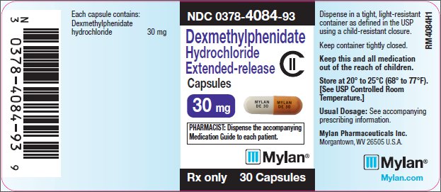 Dexmethylphenidate Hydrochloride Extended-release Capsules CII 30 mg Bottle Label