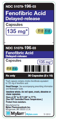 Fenofibric Acid D.R. 135 mg Capsules Unit Carton Label