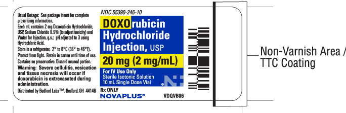 Vial label for Doxorubicin Hydrochloride Injection USP 20 mg per 10 mL