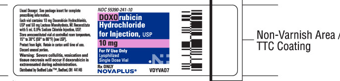 Vial label for Doxorubicin Hydrochloride for Injection USP 10 mg