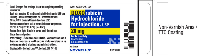 Vial label for Doxorubicin Hydrochloride for Injection USP 20 mg