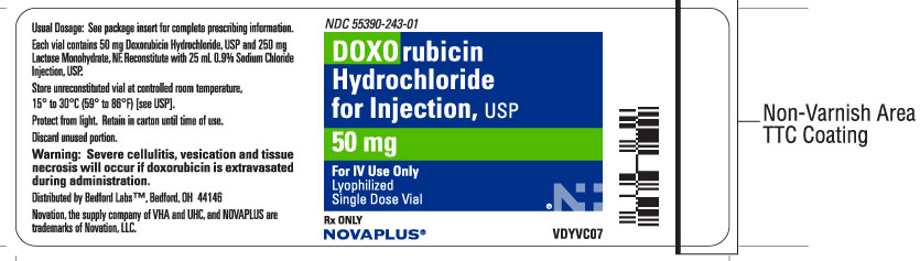 Vial label for Doxorubicin Hydrochloride for Injection USP 50 mg
