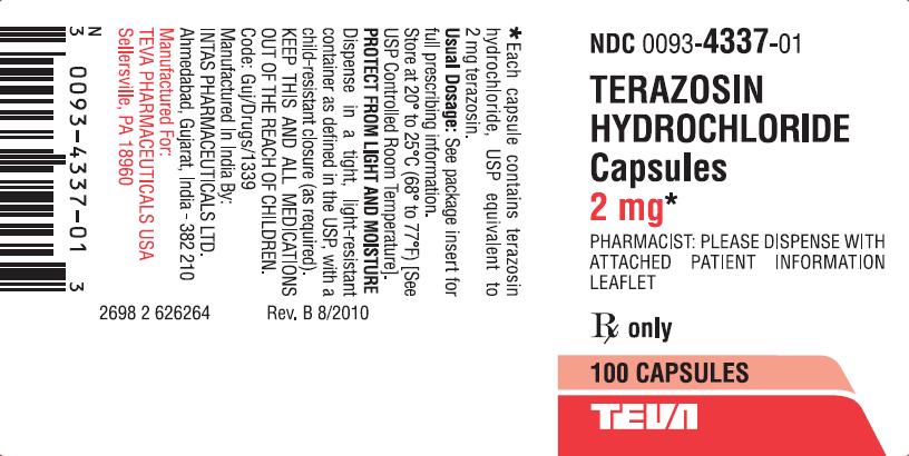 Terazosin Hydrochloride Capsules 2 mg 100s Label