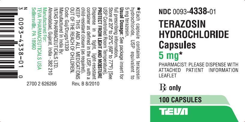 Terazosin Hydrochloride Capsules 5 mg 100s Label