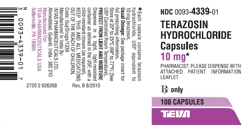 Terazosin Hydrochloride Capsules 10 mg 100s Label