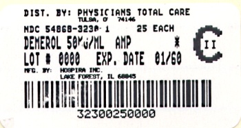 image of 50mg/mL Amp package label