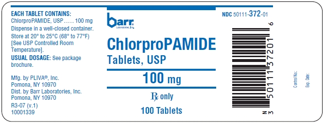 ChlorproPAMIDE Tablets USP 100 mg 100s Label