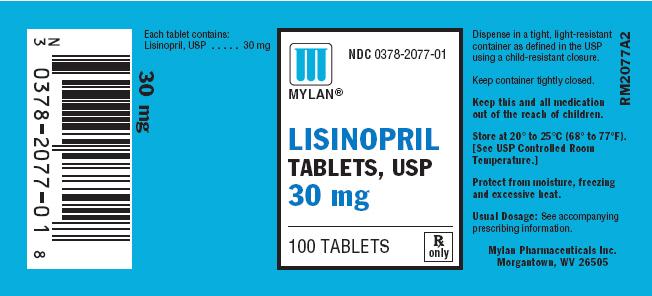 Lisinopril 30 mg in bottles of 100 Tablets