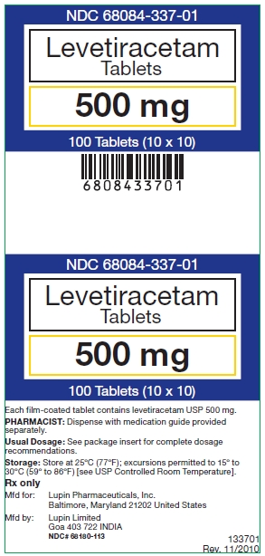 Principal Display Panel - Levetiracetam 500 mg