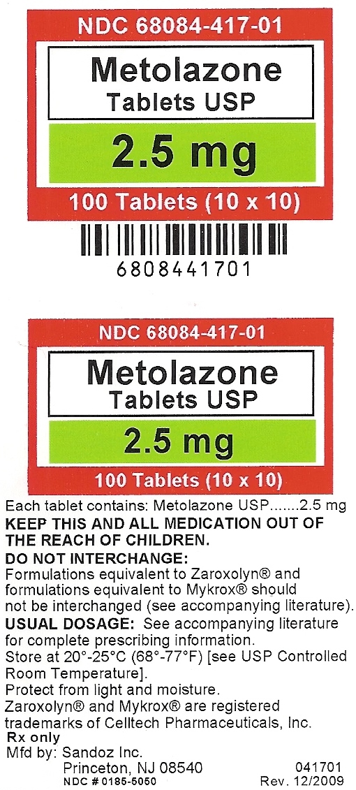 Label Metolazone 2.5 mg