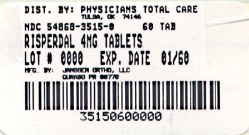 image of 4 mg package label