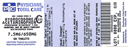 image of 7.5 mg/650 mg package label