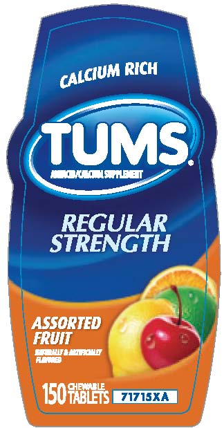 TUMS Regular Strength Assorted Fruit Label