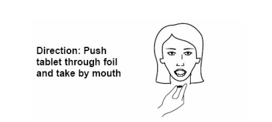 Direction: Push tablet through foil and take by mouth