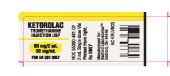 Vial Label for Ketorolac Tromethamine Injection, 60 mg per 2 mL vial