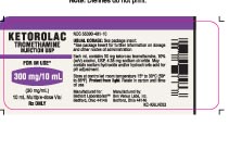 Vial Label for Ketorolac Tromethamine Injection, 300 mg per 10 mL vial