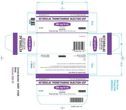 Carton to hold 1 vial of Ketorolac Tromethamine Injection, 300 mg per 10 mL vial
