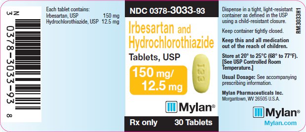 Irbesartan and Hydrochlorothiazide Tablets 150 mg/12.5 mg Bottle Labels 