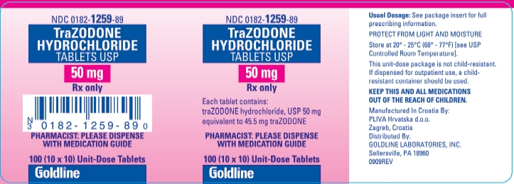  Trazodone Hydrochloride Tablets USP 50 mg 100s Label