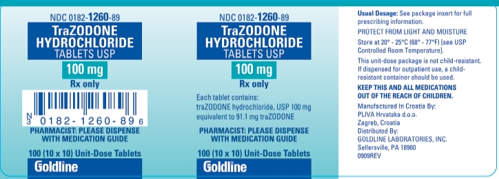  Trazodone Hydrochloride Tablets USP 100 mg 100s Label