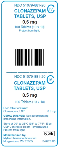Clonazepam 0.5 mg Tablets Unit Carton Label