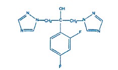 This is an image of the structural formula of fluconazole.