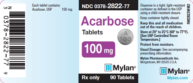 Acarbose Tablets 100 mg Bottle Labels